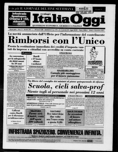 Italia oggi : quotidiano di economia finanza e politica